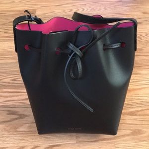 NWT Mansur Gavriel Black/Dolly Mini Bucket Bag